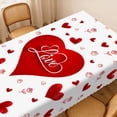 thumbnail image 3 of Langever Red Heart & “Love ”Print Valentine's Tablecloth 55"x70" - Waterproof Rectangle Dining Tablecloth with Rose Pattern, 3 of 5