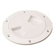 Deck Plate 4" Screw Out with Internal Collar - White ABS