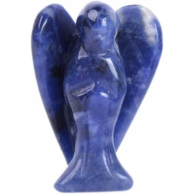 (Sodalite Foncée) - Statue de Guépard Sculptée Sodalite Foncée Peace Angel Pocket Guardian AngelHealing 3.8cm