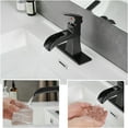 thumbnail image 4 of JERFIT Oil Rubbed Bronze Single Hole Bathroom Faucet with Waterfall Spout, Pop-Up Drain & Deck Plate for Vanity Sink, 4 of 6