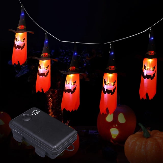 Fantasma brillante iluminado Salvador para colgar cadena de luces LED Naranja