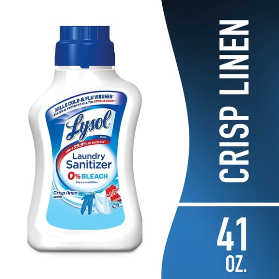 Lysol Laundry Sanitizer Additive Sanitizing Liquids for Clothes, Crisp Linen, 41 fl oz