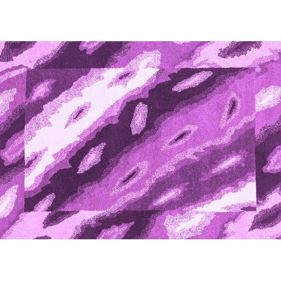 Ahgly Company Indoor Rectangle Abstract Purple Modern Area Rugs, 2' x 5'