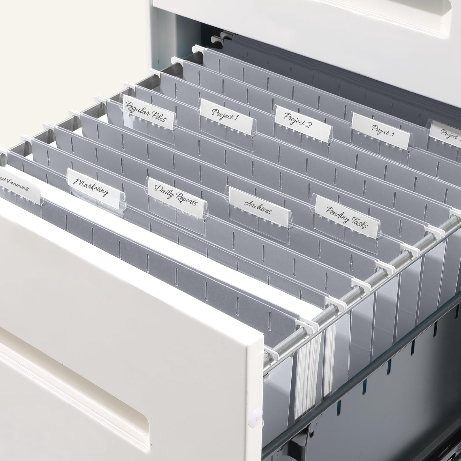 25 Pack Hanging File Folders  Gray Letter Size With 1/5-cut Tabs Stay Organized For Your Home And Office Bulk Documents