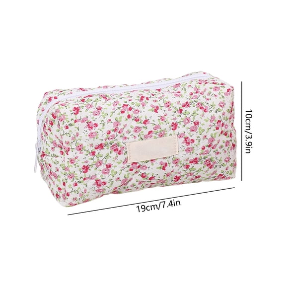 Printed Fluffy Zippered Makeup Bag, Zipped Makeup Bag, Beautiful and Cute Floral Pattern Pencil Case, Suitable for Home, Travel, and Office, Can Store Lipstick, Cosmetics, and Other Small Items