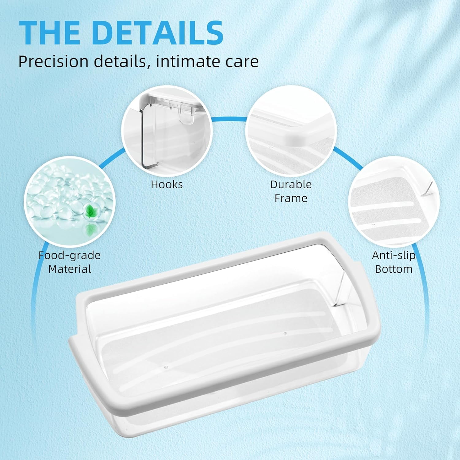 [2 PACK]W10321304 Refrigerator Door Shelf Replacement Compatible with Whirlpool Fridge Door Bin WRS325FDAM01, WRS325FDAM02, WRS325FDAM04, ED5FVGXWS07 - Replace WPW10321304,AP6019471, 2179574, 2179575