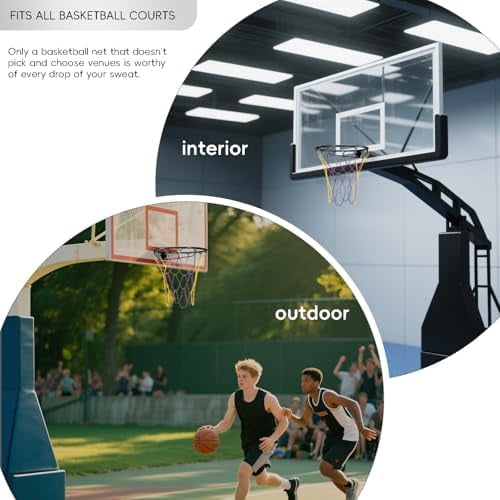 Voylla Basketball net, Metal Chain Net Braided Permanent Rust Proof (12 Links), Quick Installation