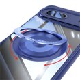 thumbnail image 5 of Designed for Google Pixel 8a Crystal Clear Back Case, Luxury Case with Lens Protector Drop Protective Magnetic Rotating Ring Kickstand Shockproof Thin Fit Phone Case Cover, Blue, 5 of 7