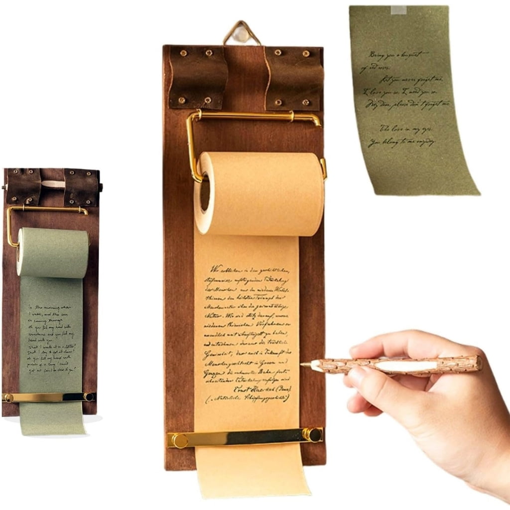Zeiwohndc Retro Wooden Clipboard Notebook Set With Built In Paper Trimmer for Journaling