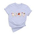 thumbnail image 2 of Cadeau de Saint-Valentin pour Femmes T-shirt Imprimé Arbre de Noël à Manches Courtes Col Rond Décontracté, 2 of 6