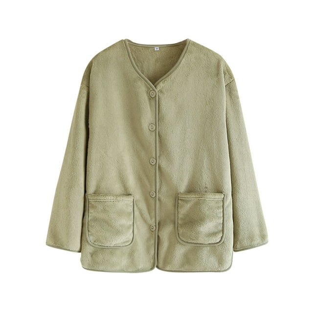 EGNMCR Parka à Manches Longues pour Femmes, Mode Décontractée, Ample, Veste Unie, Haut pour Femmes, Haut en Polyester
