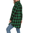 thumbnail image 5 of Cueply Womens Flannel Shirts Plaid Shacket Long Sleeve Button Down Collared Jacket Coats with Pockets, 5 of 6