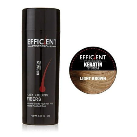 Efficient Keratin Hair Building Fibers, Hair Loss Concealer Net Wt. 28gm / 0.98 oz. Light