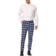 thumbnail image 2 of INSPIRE CHIC Men's Plaid Pants Casual Slim Fit Flat Front Check Dress Trousers, 2 of 6