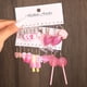 thumbnail image 4 of Juego de 6 pendientes de niña adorables y frescos con forma de mariposa rosa y flor de piruleta, 4 of 6