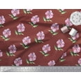 thumbnail image 2 of Soimoi Red Velvet Fabric Dot & Floral Print Fabric by the Yard 60 Inch Wide, 2 of 3