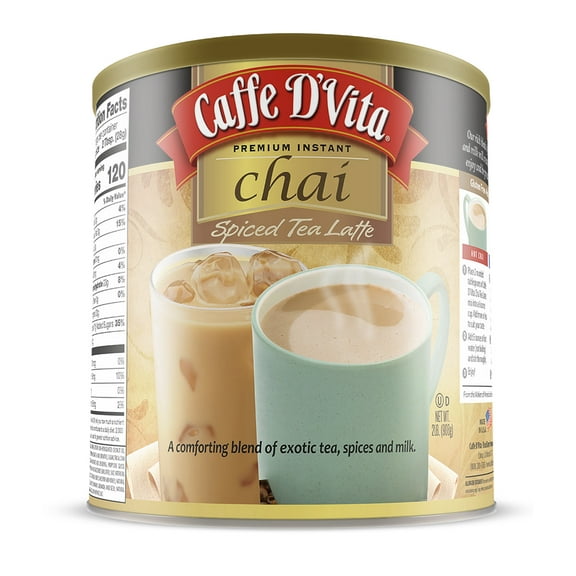 (4 Pack) Caffe D'Vita Spiced Chai Tea Latte Mix, 2lb canisters