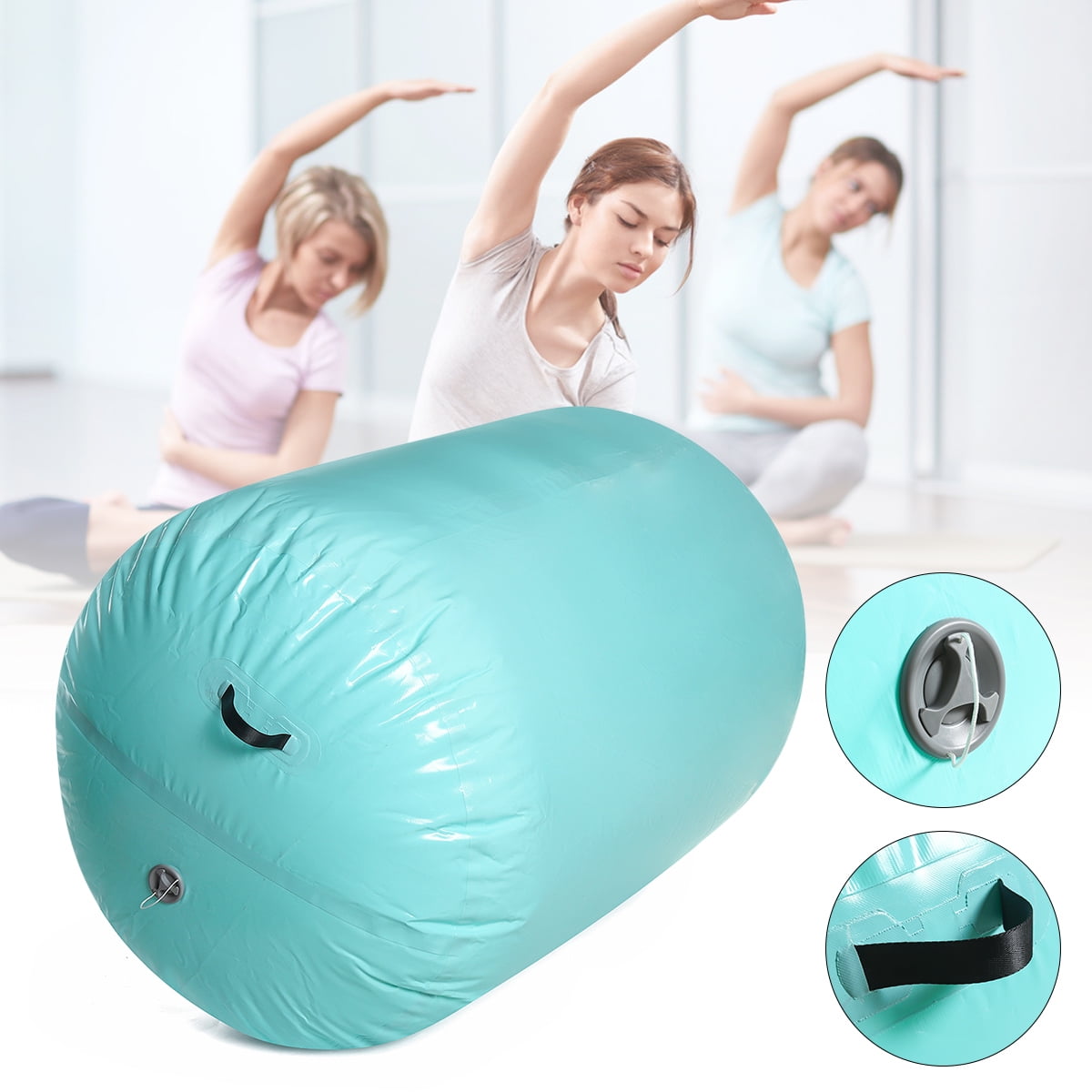 47x35Inch Balance Inflatable Air Mat, Cylinder Barrel Gymnastics Mat