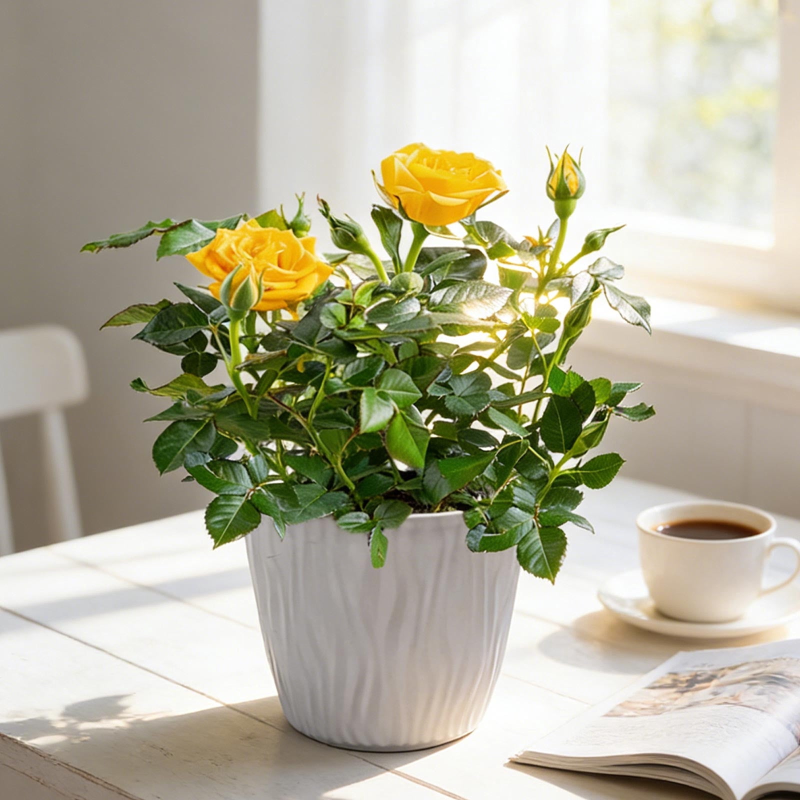 Large Ribbed Circular Flower Pot, Modern Planter for Home Gardening and Balcony s, Textured Indoor and Outdoor Plant Container, Stylish Home Decor Accent