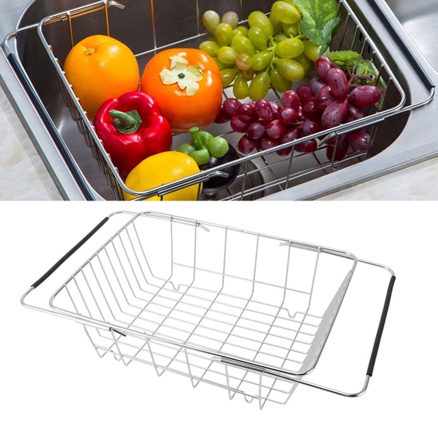 Freezer Storage Organizer Basket, Expandable Freezer Organizer 20KG Load Bearing Stainless Steel for Cabinets