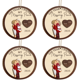 thumbnail image 1 of Colgantes Navideños Adorno 2 Capas para Fiesta Bodas (amantes) Rojo, 1 of 4