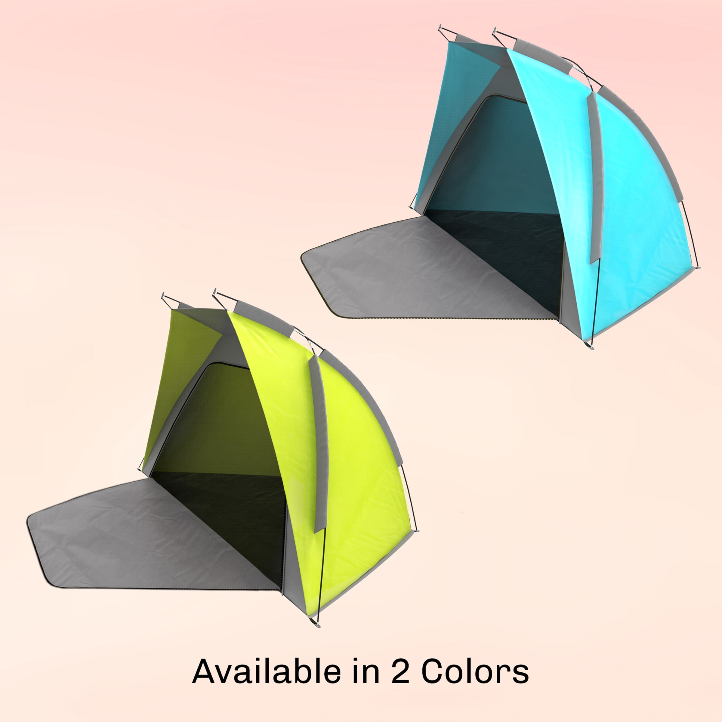 Beach Tent Sun Shelter- Sport Umbrella, UV Protection, Zip Up Porch for Privacy & Carry Bag- Shade for Families, Kids & Baby by Wakeman Outdoors
