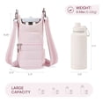 thumbnail image 3 of Water Bottle Holder with Strap, Hands-Free Crossbody Water Bottle Carrier Bag w/Phone Pocket（pink）, 3 of 5