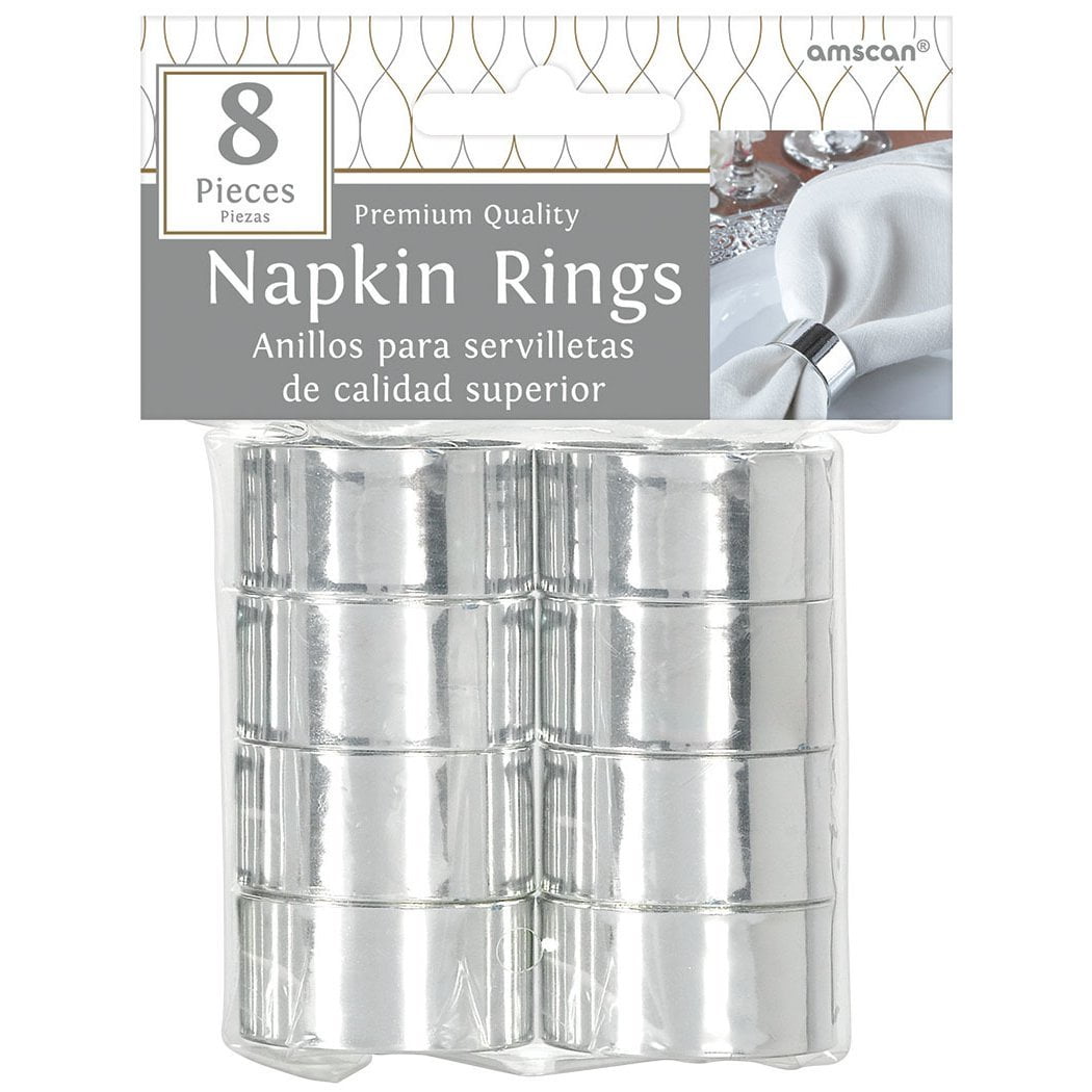 Set of four lovely silver-plated napkin rings with a 'frosted' outer surface. 