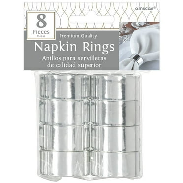 Round Silver Plated Napkin Rings - 8 Count