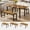 4 Extendable-Retro, variant on Asofer 63” Extendable Dining Table Set for 4, Kitchen Table Sets with 2 Benches for Small Spaces, Retro