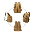 thumbnail image 7 of KL928 Vintage Canvas Backpack,Casual Daypack Backpacks for Men Women,Large Capacity Laptop Bag Travel Hiking Camping Rucksack,Brown, 7 of 7