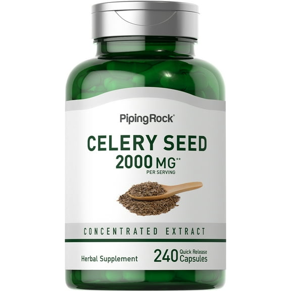 Celery Seed 1000 mg | 240 Quick Release Capsules for Men and Women | by Piping Rock