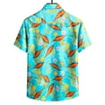 thumbnail image 4 of Floenr Mens T Shirts,Men Hawaiian Short Sleeve Beach Stand-up Collar Shirt Printed Summer Casual Button Down Shirts, 4 of 4