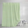 thumbnail image 3 of Shower Curtains for Bathroom, Sage Green Waterproof Fabric Shower Curtain, Grid Checkered Plaid Gingham Lattice Trellis Decorative Bathroom Curtain for Bathtub, 36"x72", No Hooks Included, 3 of 9