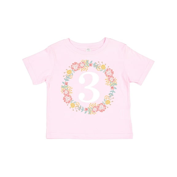 Inktastic 3rd Birthday Rose Wreath Girls Girls Toddler T-Shirt