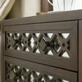 thumbnail image 6 of Leick Home 10082-WA Two Drawer Mirrored Diamond Filigree X Base Nightstand Side Table, Walnut, 6 of 17