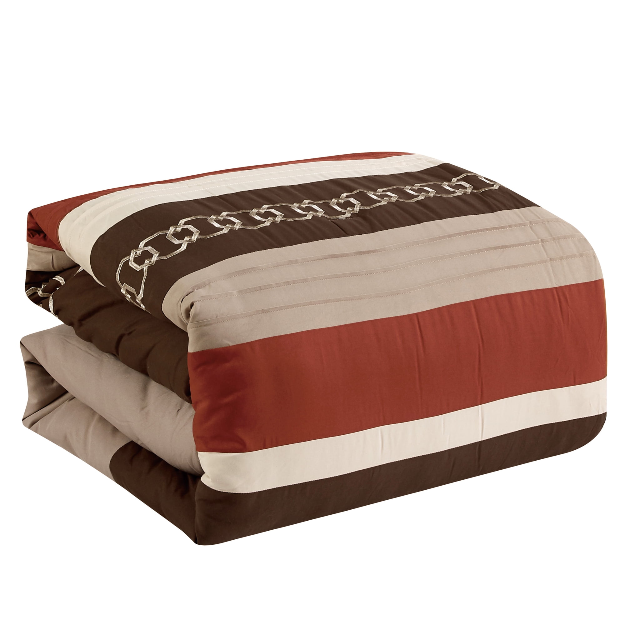 EvJk 7-Piece Luxury Comforter Set, Multi-Dimensional Embroidery, King
