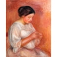 thumbnail image 2 of Renoir, Pierre-Auguste 15x18 Black Ornate Wood Framed with Double Matting Museum Art Print Titled - Woman Sewing 1908, 2 of 4