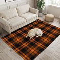 thumbnail image 2 of Area Rugs 3'x5', Burnt Orange Plaid Carpet Runner Indoor Outdoor Rugs Home Decor Aesthetic, Farmhouse Retro Black Checkered Non Slip Mats Washable Accent Rug for Living Room Bedroom, 2 of 8