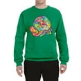 thumbnail image 2 of Wild Bobby Rainbow Painted I've Got The Whole World Dean Russo Design Inspirational/Christian Unisex Crewneck Sweatshirt, Kelly, Small, 2 of 6