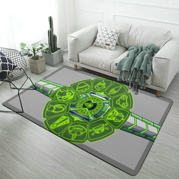 Ben 10 Carpet for Living Room Fashion Pattern Coral Velvet Floor Mat Non-Slip Soft Yoga Area Rugs 40x60inch