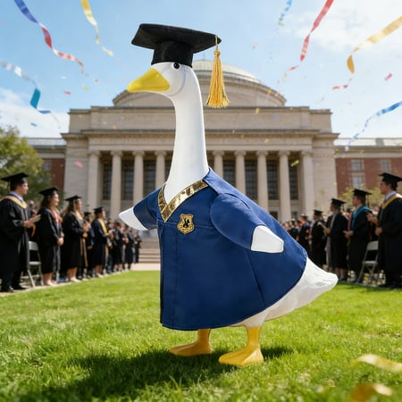 Graduation Season Porch Goose Outfit Set High Cement and Plastic Clothing Garden Decor for Lawn Ornaments Outdoor Decorations Seasonal Displays 1 Set by Ihhxbz