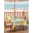 thumbnail image 2 of Outdoor Tablecloth with Umbrella Hole for Patio/Picnic/Party/Camping, Watercolor Lemons Waterproof Table Cloth Rectangle Table Cover Washable, Summer Blue Yellow Buffalo Plaid (60"x 84"), 2 of 8