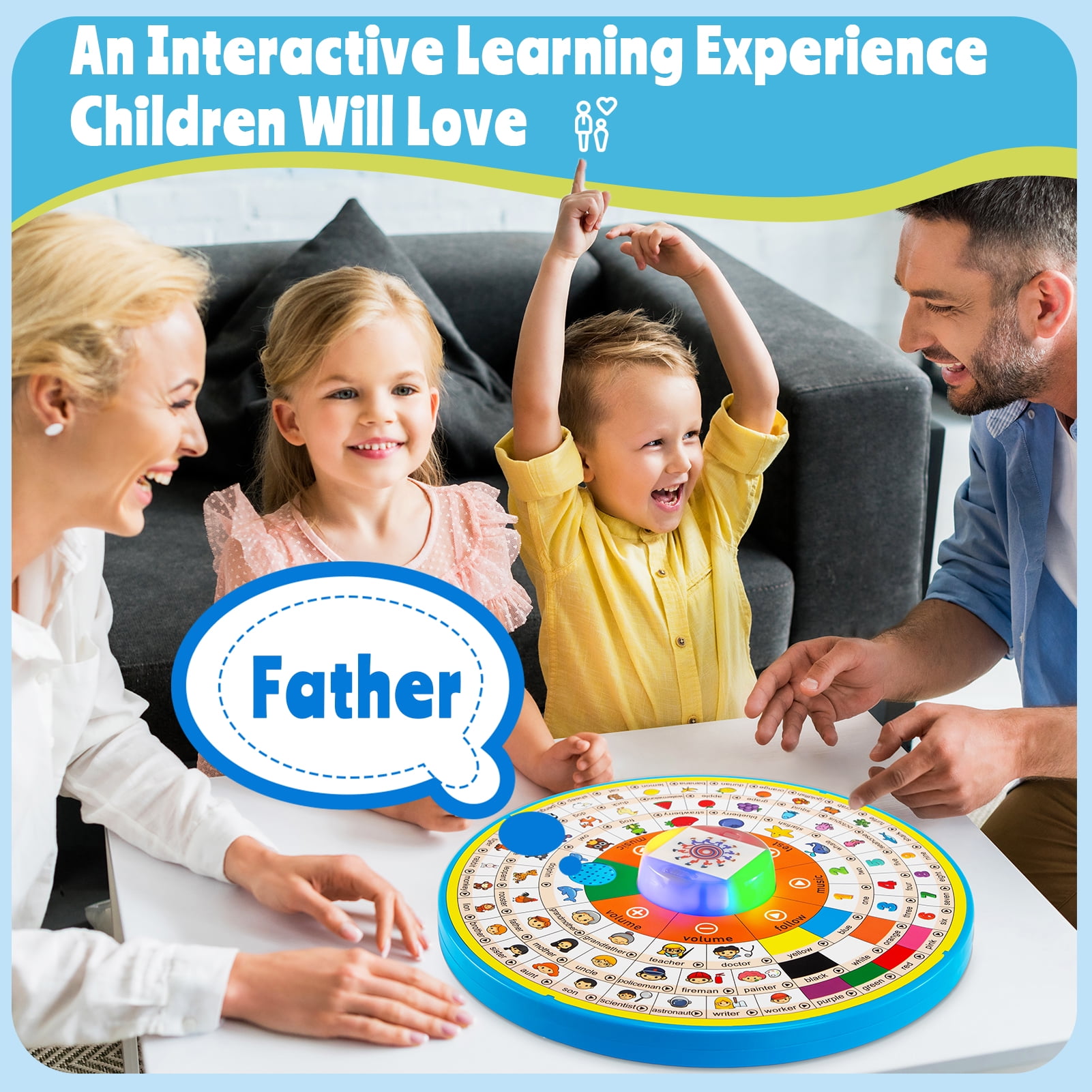Kids Learning Toys for Toddlers 1-3,musical toys Interactive Educational Toddler Toy,Birthday Gifts for Age 1 2 3 4 5 Year Old Boys Girls