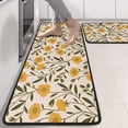 thumbnail image 2 of Kitchen Rugs Sets Of 2,Yellow Green Leaf Flower Pattern Anti Fatigue Kitchen Mat Rugs Non Slip Washable,Decorative Kitchen Floor Mats for Kitchen,Sink,Laundry,17"x47"+17"x47", 2 of 5