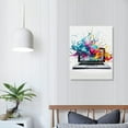 thumbnail image 3 of ONETECH Modern Abstract Canvas Prints Wall Art. Splash of Colored Paints on Canvas. Minimalist Poster for Living Room Office Decoration Framed Ready to Hang, 3 of 4