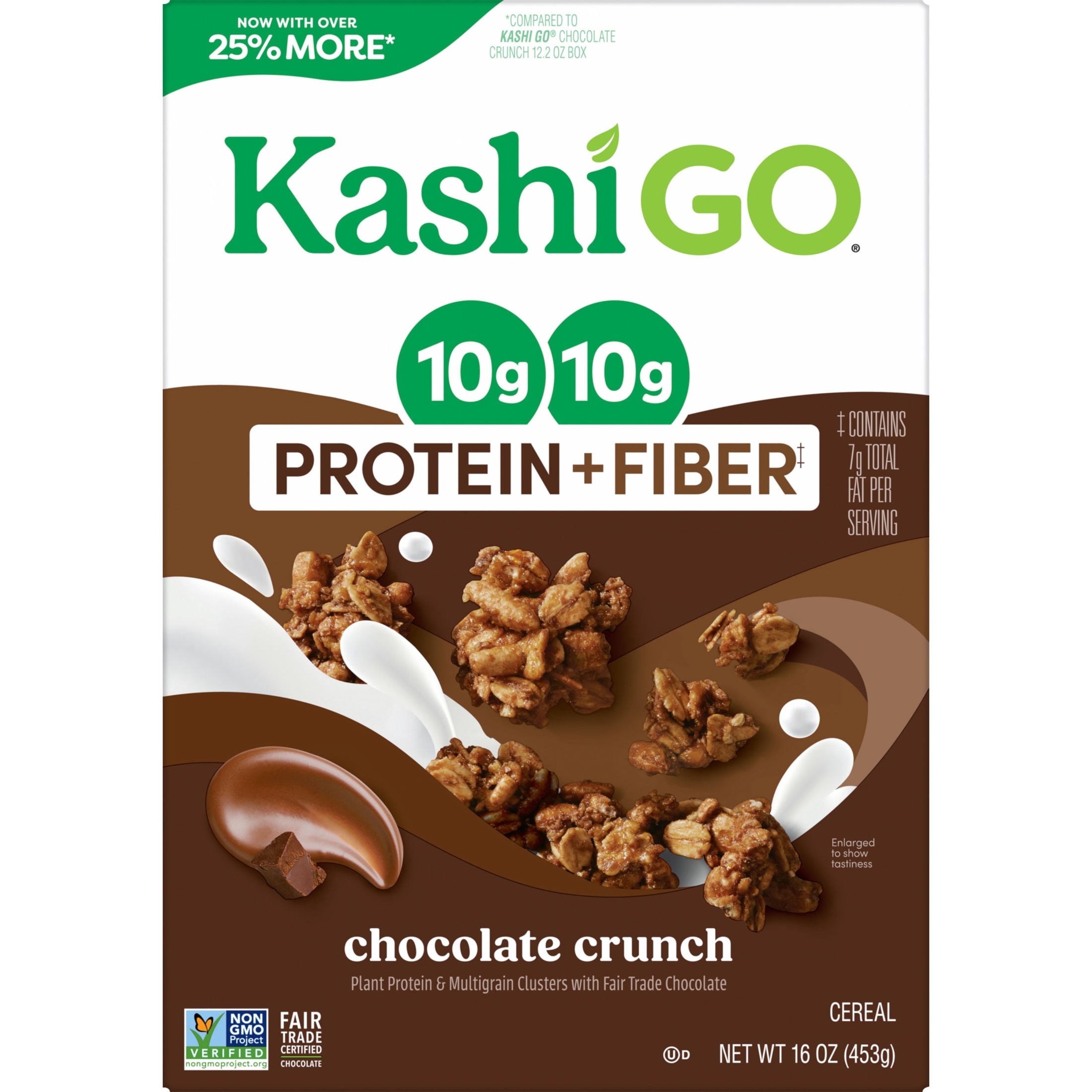 (10 pack) Kashi GO Chocolate Crunch Protein Cereal, 10g Protein, 16 oz