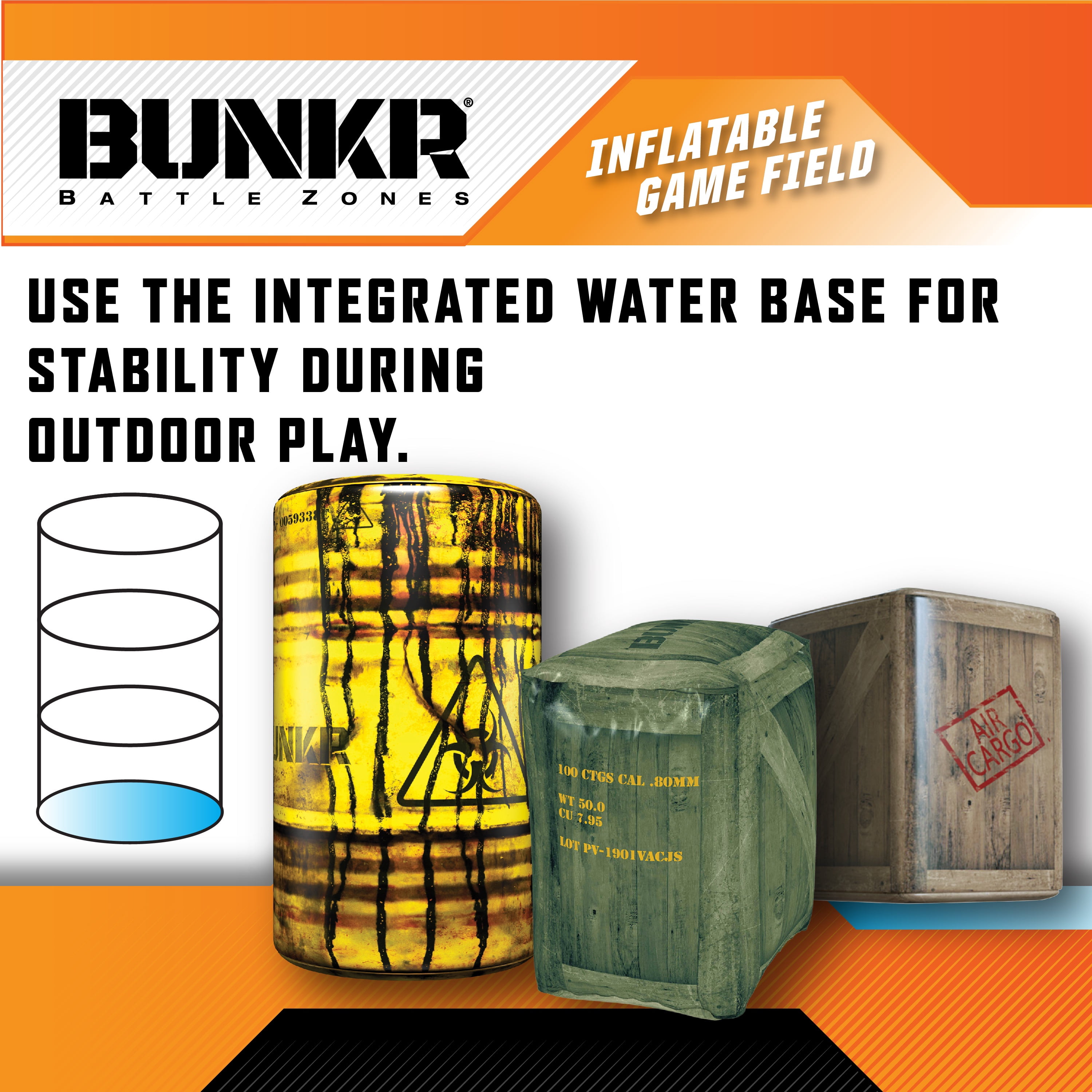The Ultimate Nerf Battle Bunkr Inflatable Obstacle Course Set for Backyard Blaster Games, Team Challenges, and Outdoor Family Fun