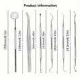 thumbnail image 4 of HLONK 6pcs Set Teeth Tools  Stainless Steel Oral Hygiene Kit with Stomatoscope  Scaler and Pick-up Tools  Non-Slip Pattern Handle Teeth Cleaning Kit zzz, 4 of 5