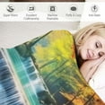 thumbnail image 3 of Fenyluxe Waterfall Trees Blue Water Soft Cozy Printed Blanket & Throw for All Seasons - Exquisite Gifts for Bed, Travel, and More 50x60in, 3 of 6